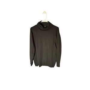 Talbots Black Turtleneck Sweater‎ Plus Size 1X Cotton Modal Spandex Blend
